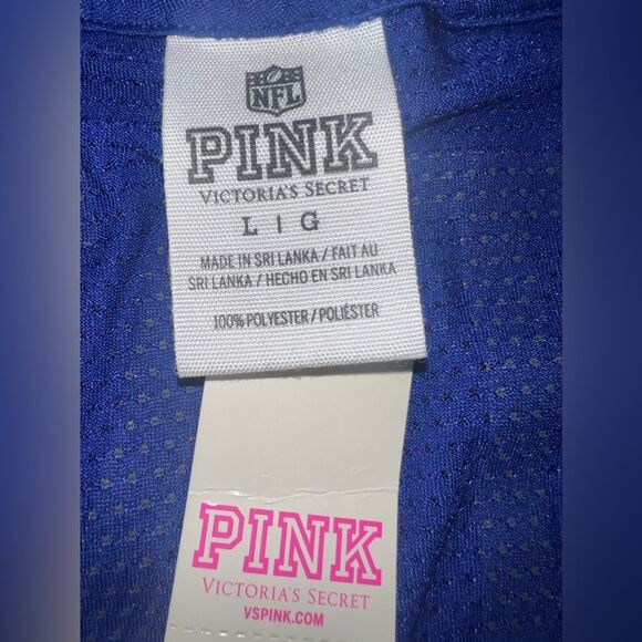 Victoria’s Secret PINK NFL New York Giants Sequins T-Shirt Size Large NWT - Picture 5 of 8